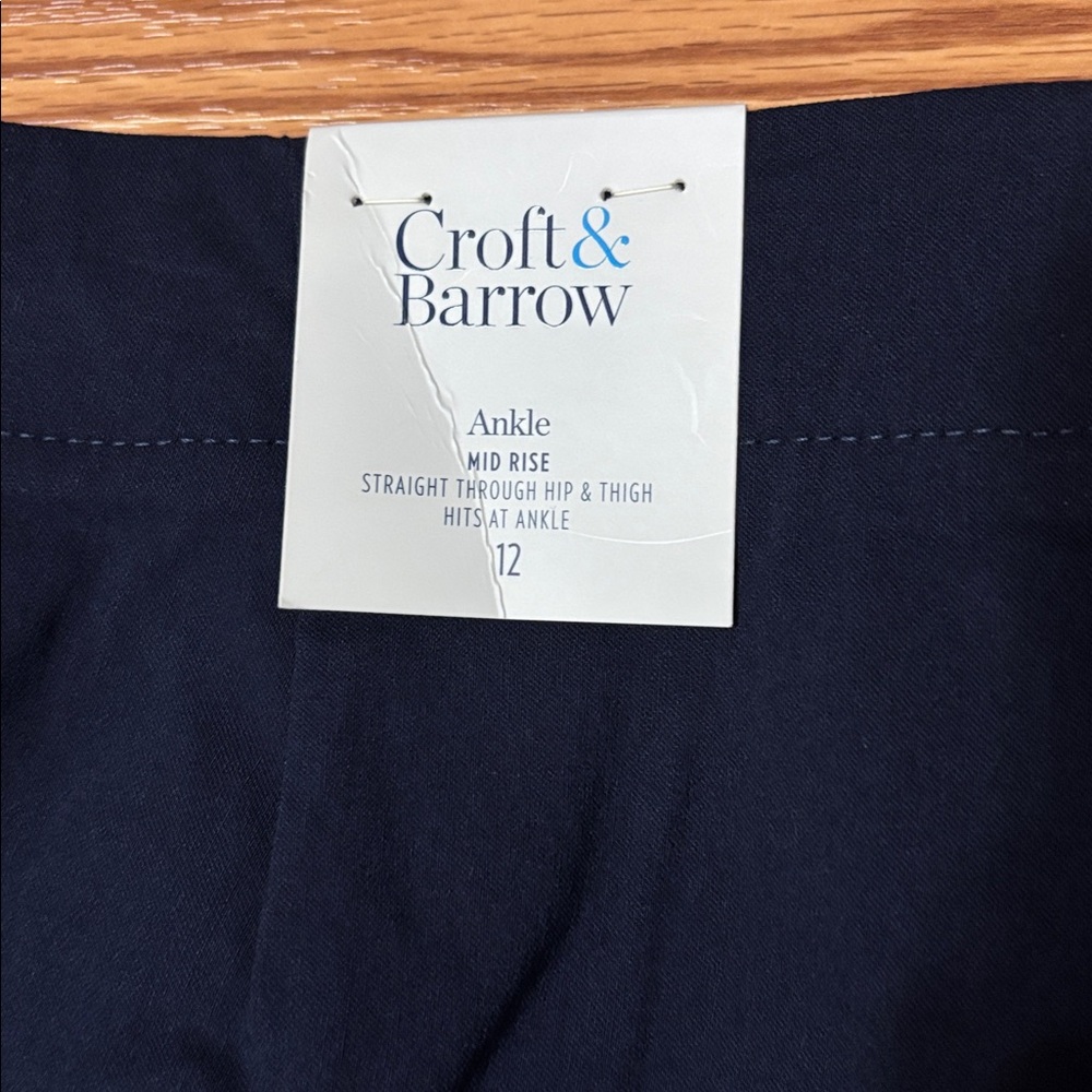 Croft & Barrow Navy Ankle Mid Rise Women's Pants - Picture 7 of 7